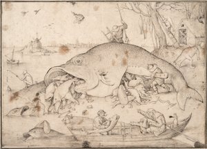 Pesci grandi mangiano pesci piccoli, 1556 da Pieter Bruegel the Elder